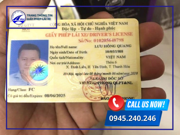 Dịch vụ đổi bằng ô tô hạng FC Dịch vụ đổi bằng ô tô hạng FC