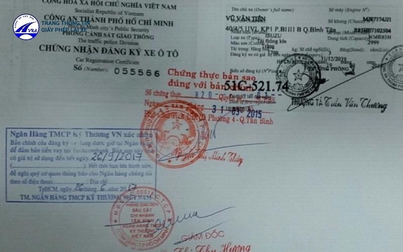 Mua xe trả góp có cần bằng lái không? 6 Giấy chứng nhận đăng ký xe cấp bởi tổ chức cho vay