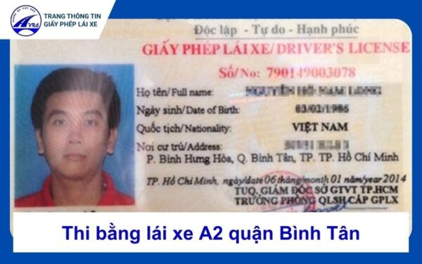 Thi bằng lái xe A2 quận Bình Tân