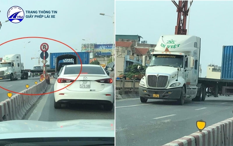 Phương tiện ô tô quay đầu xe trái quy định