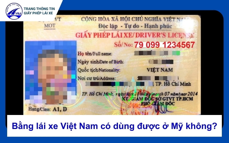 Bằng lái xe Việt Nam có dùng được ở Mỹ