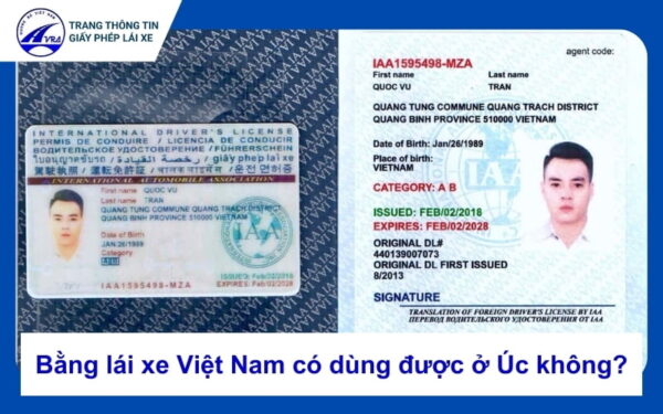 Bằng lái xe Việt Nam có dùng được ở Úc không?
