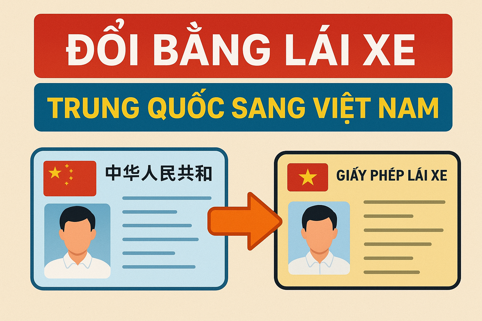 Dịch vụ đổi bằng lái xe Trung Quốc sang Việt Nam cấp tốc 2