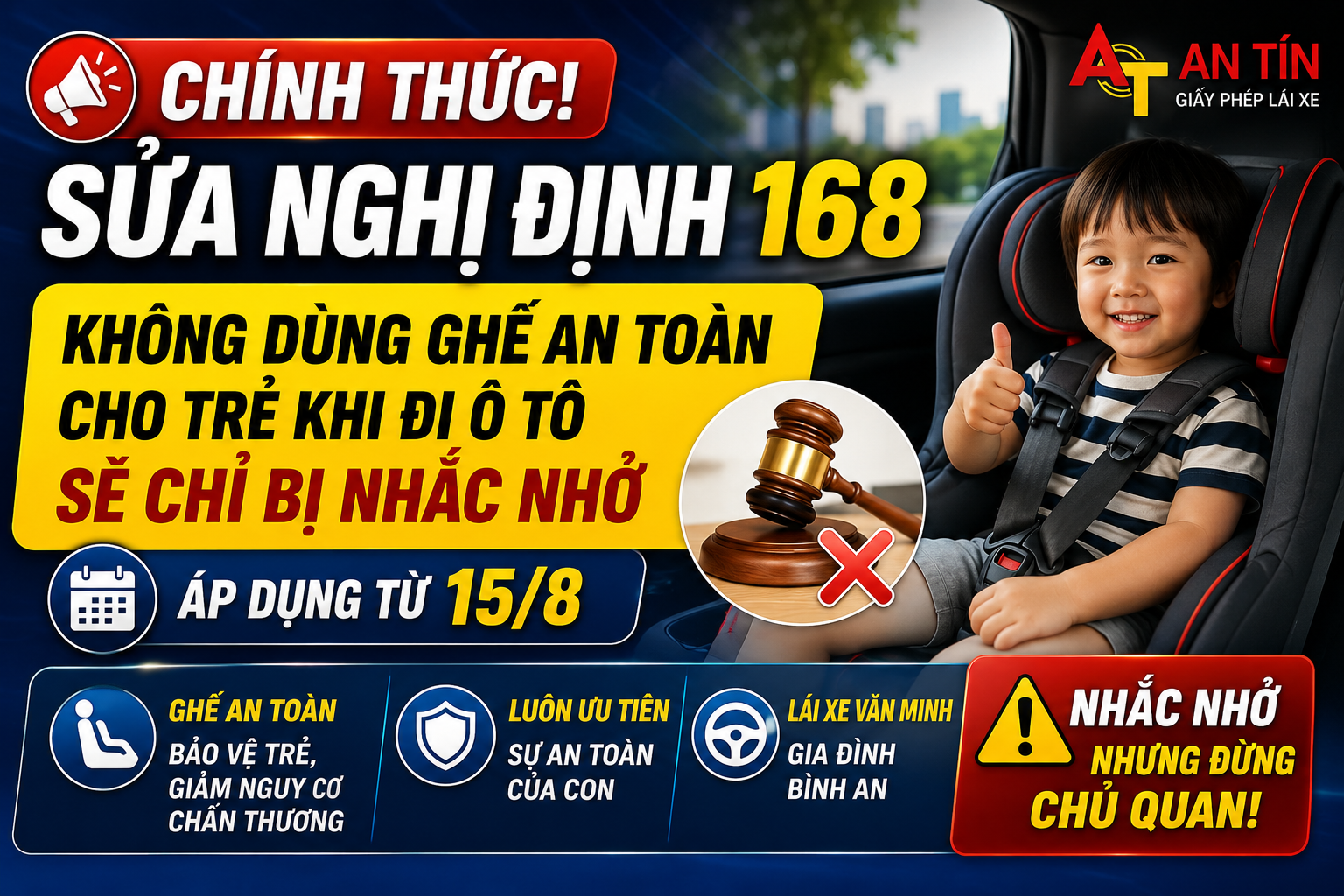 Chính thức sửa Nghị định 168: Không dùng ghế an toàn cho trẻ khi đi ô tô sẽ chỉ bị nhắc nhở từ 15/8 1