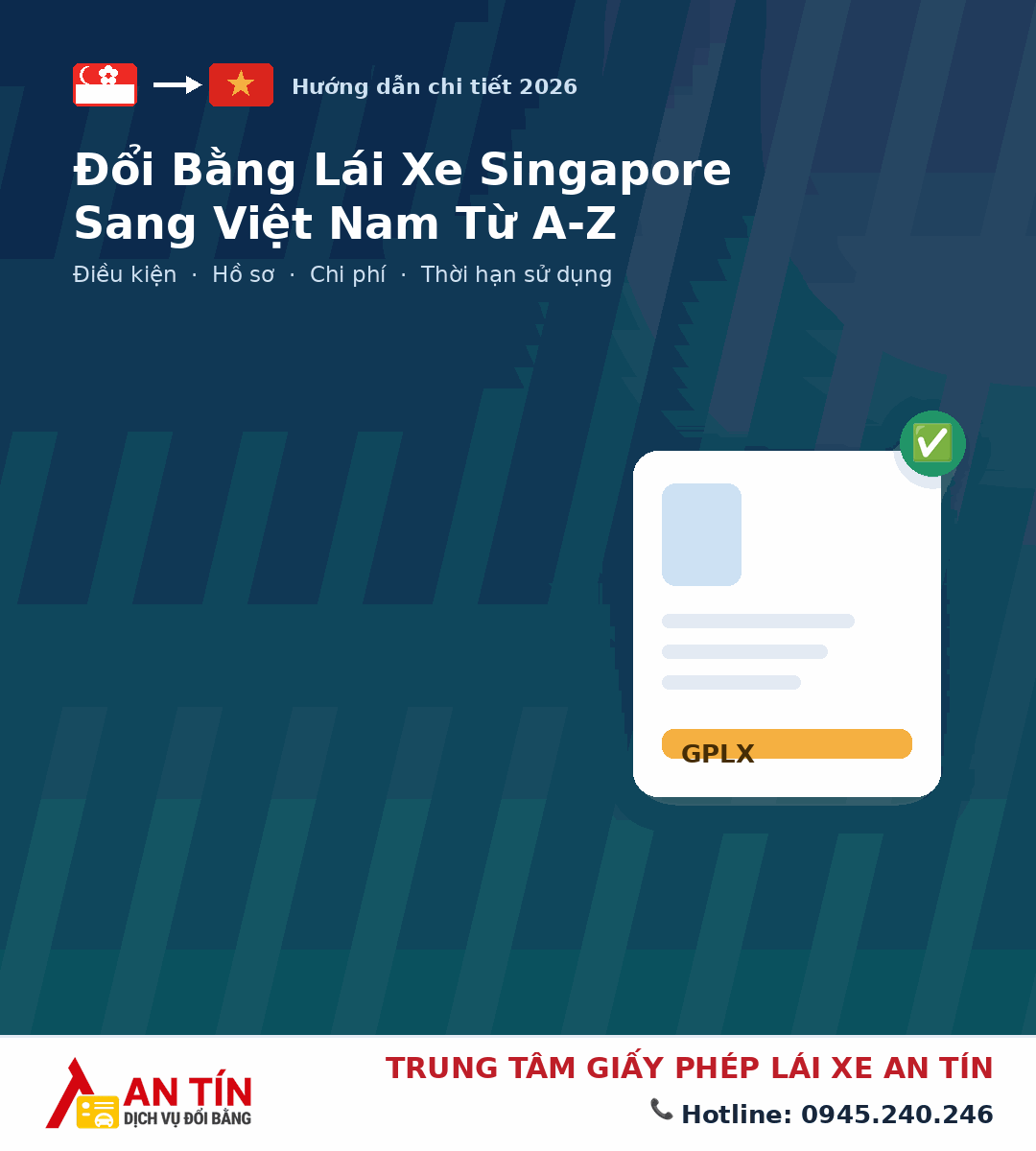Đổi bằng lái xe Singapore sang Việt Nam Đổi bằng lái xe Singapore sang Việt Nam