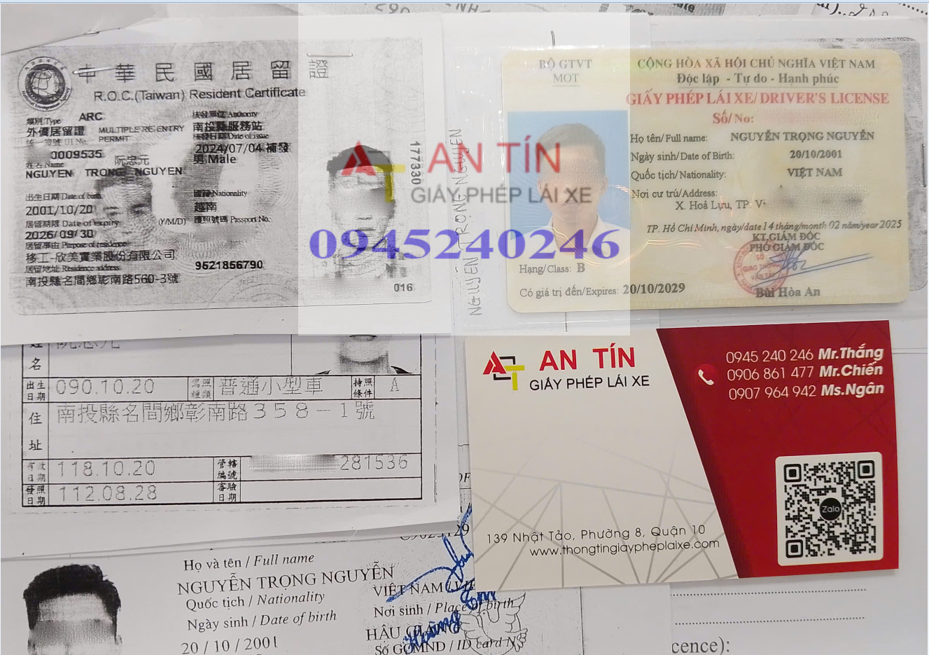 chi phí đổi bằng lái xe đài loan sang việt nam