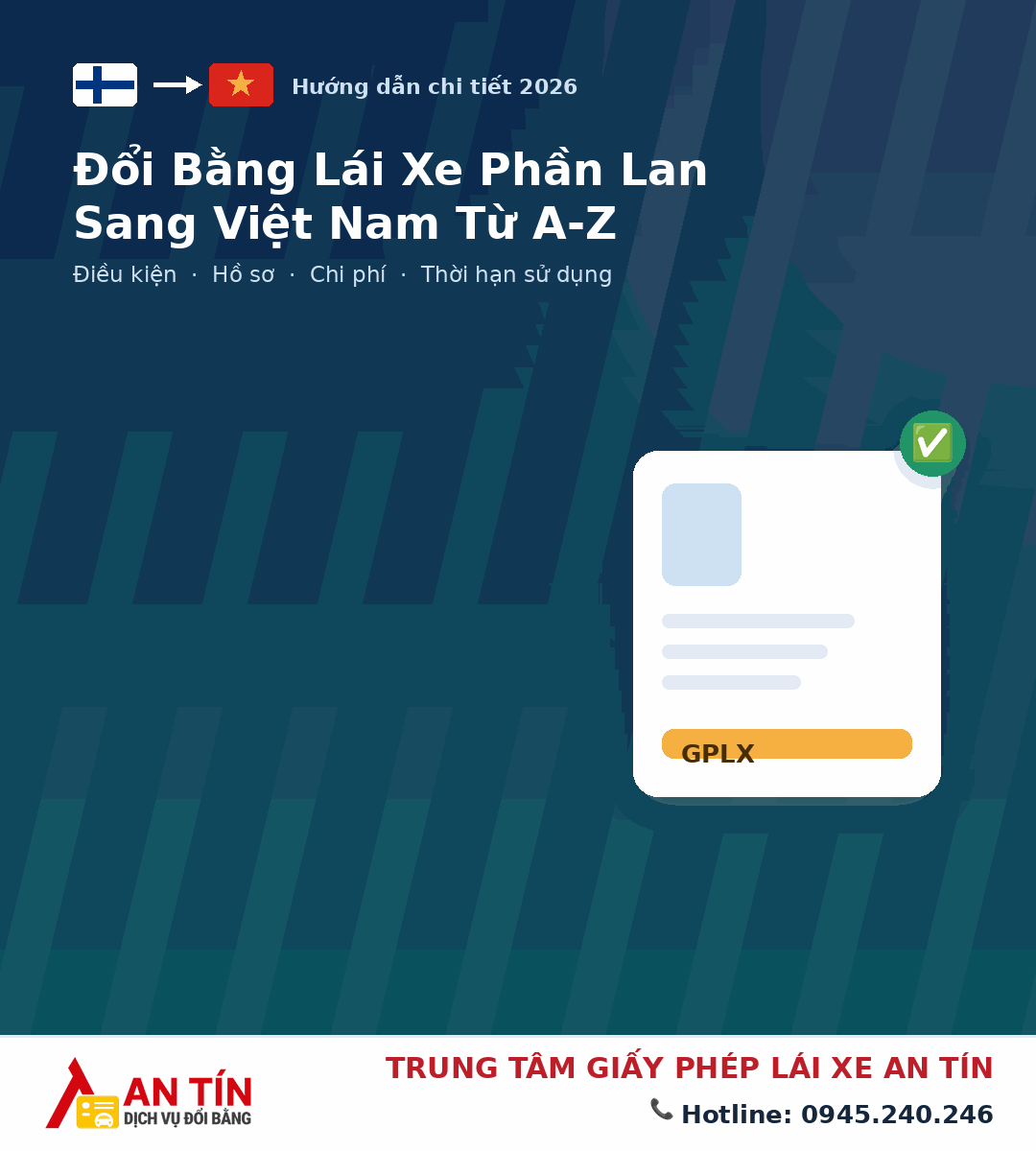 Đổi bằng lái xe Phần Lan sang Việt Nam