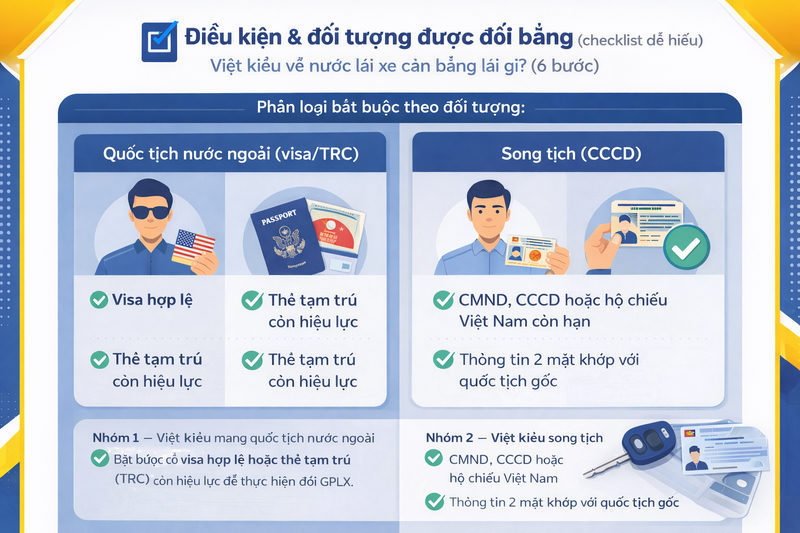 Điều kiện & đối tượng được đổi bằng (checklist dễ hiểu)
