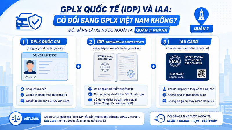 GPLX quốc tế (IDP) và IAA: có đổi sang GPLX Việt Nam không?
