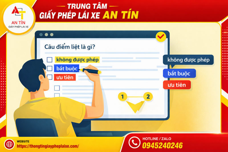 Mẹo thi lý thuyết bằng lái xe đậu cao: 7 ngày 3 Mẹo thi lý thuyết bằng lái xe đậu cao: ưu tiên câu điểm liệt & mẹo làm chắc điểm