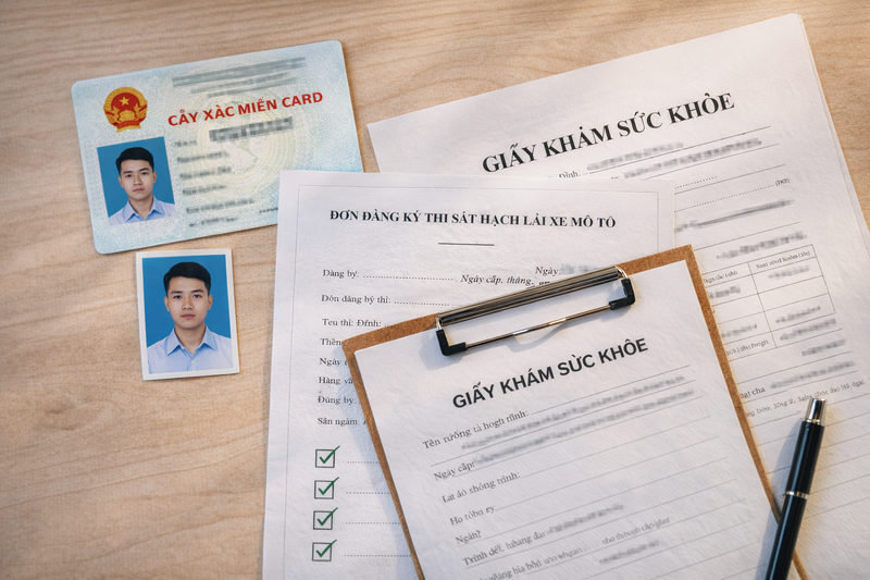 Đăng ký thi bằng lái xe máy tại Gò Vấp nhanh 4 Điều kiện dự thi & hồ sơ thi bằng lái xe máy cần gì (A1/A) tại Gò Vấp