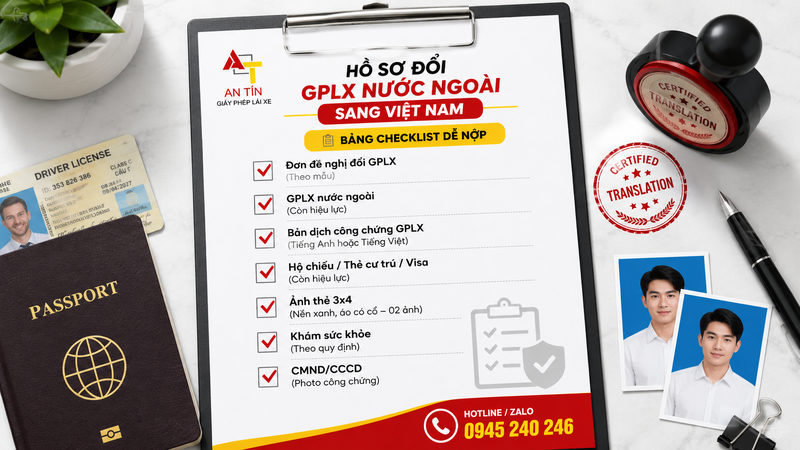 Hồ sơ đổi GPLX nước ngoài sang Việt Nam (bảng checklist dễ nộp)