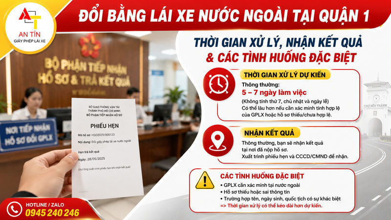 Thời gian xử lý, nhận kết quả ở đâu & các tình huống đặc biệt