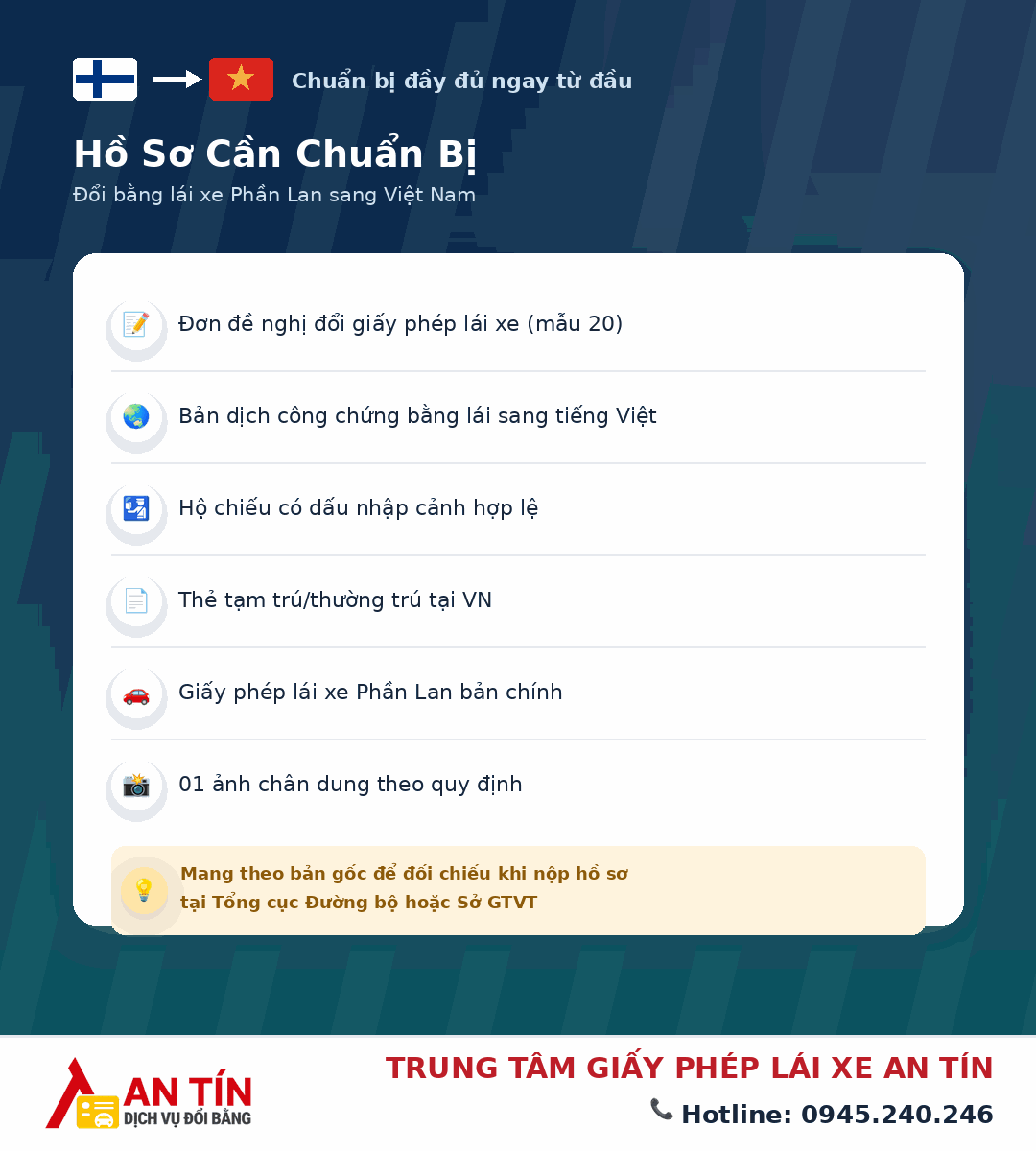 Đổi bằng lái xe Phần Lan sang VIệt Nam
