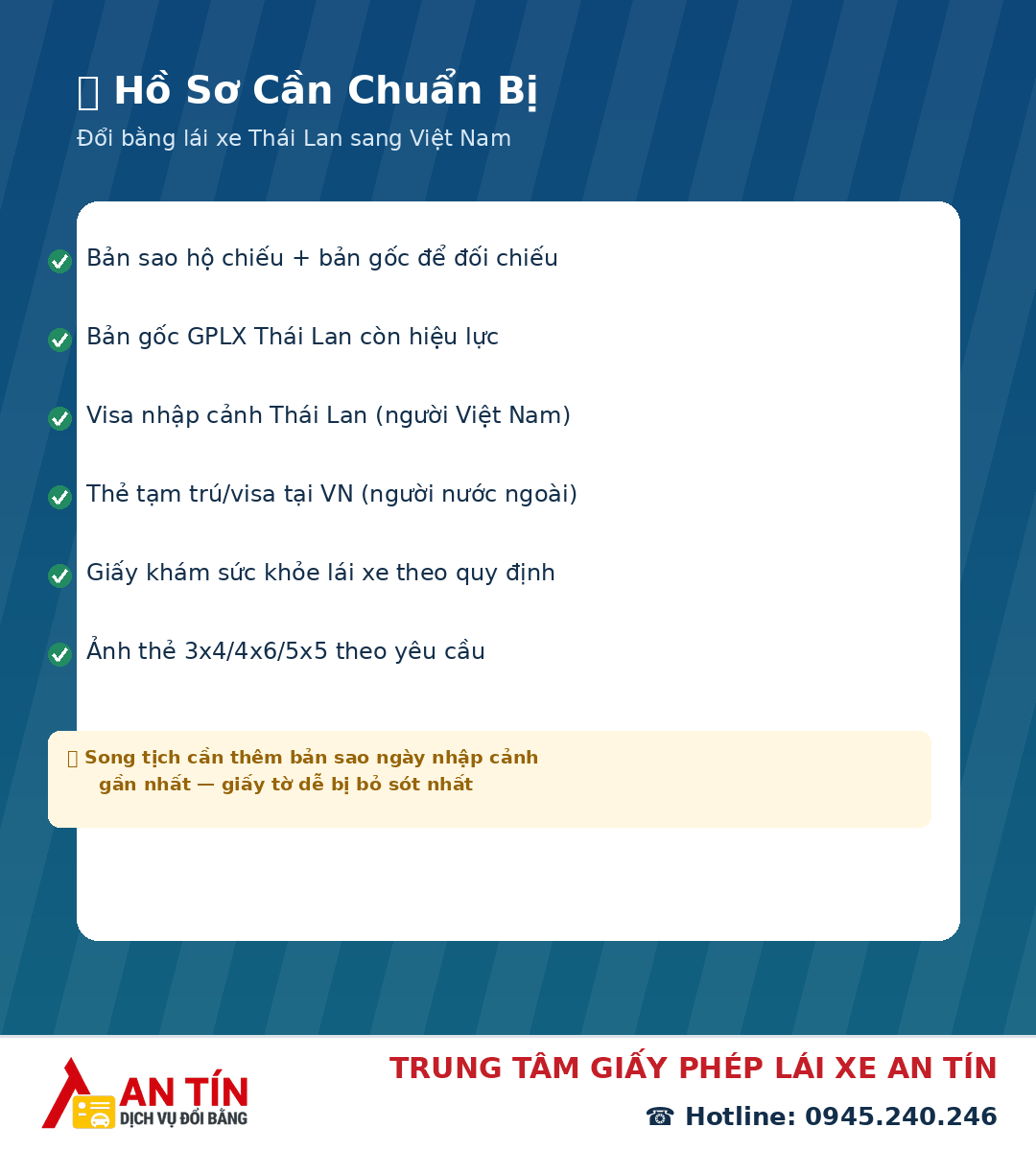 Đổi bằng lái xe Thái Lan sang Việt Nam