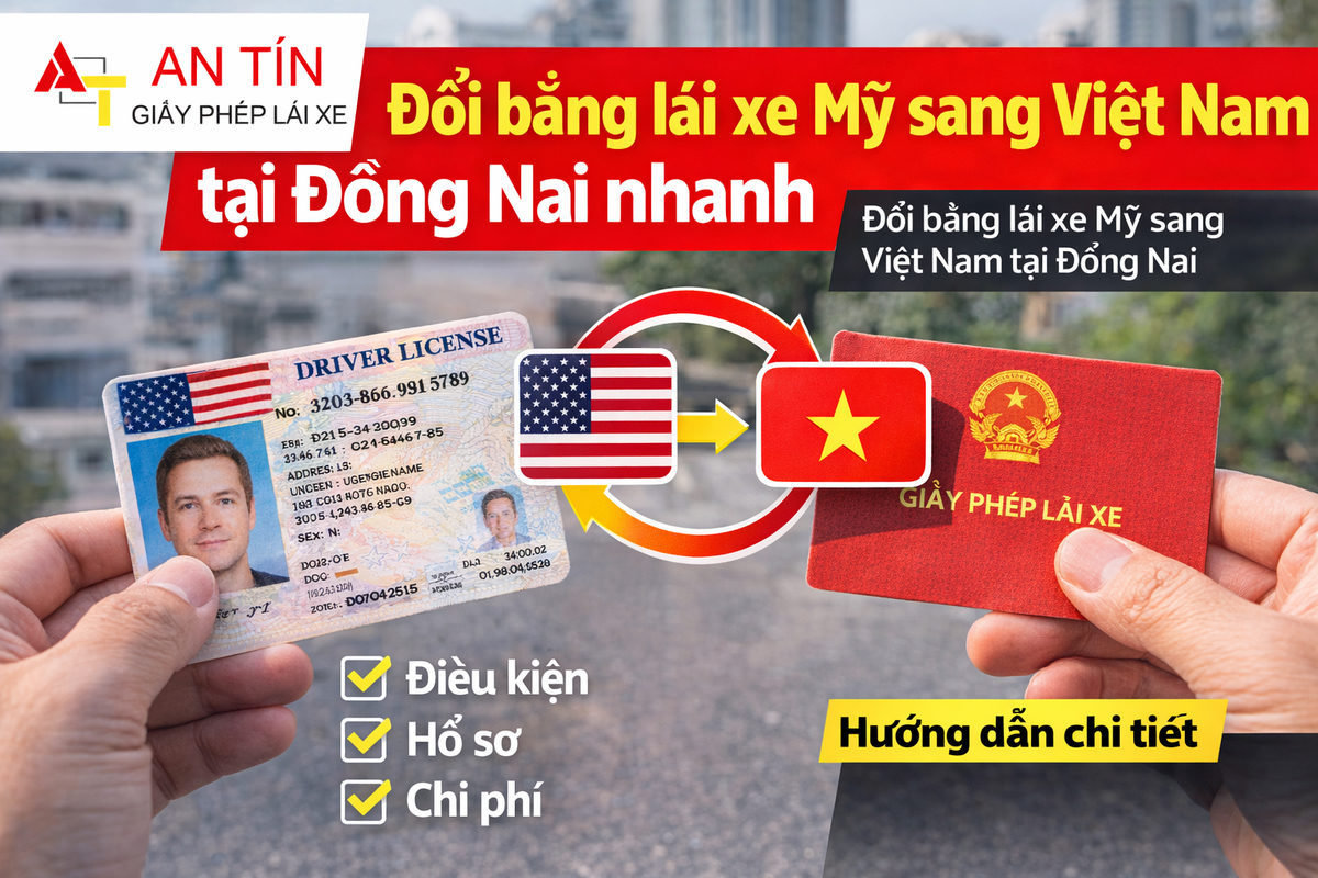Đổi bằng lái xe Mỹ sang Việt Nam tại Đồng Nai nhanh 2