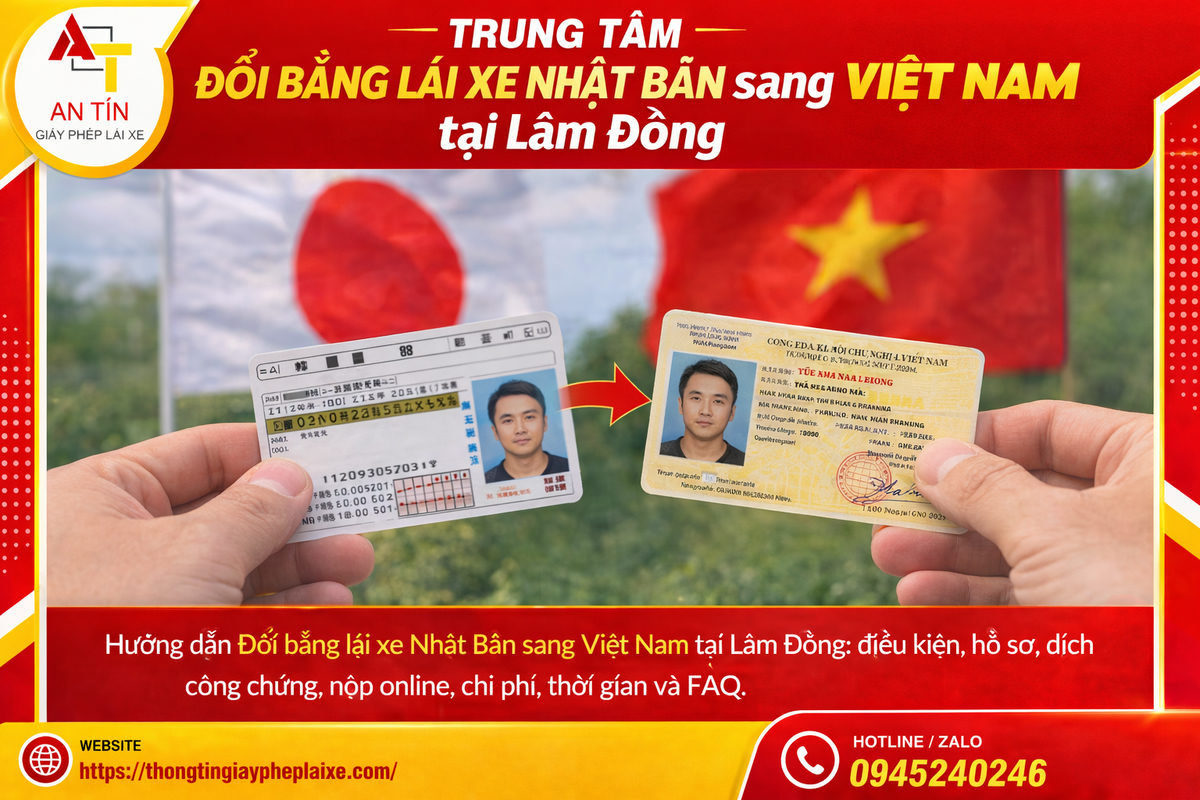 Đổi bằng lái xe Nhật Bản sang Việt Nam tại Lâm Đồng 2