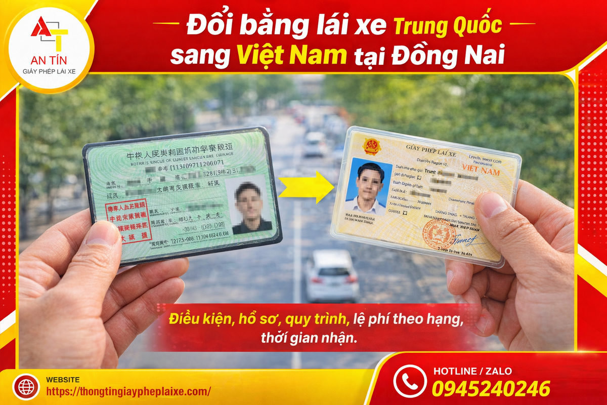 Đổi bằng lái xe Trung Quốc sang Việt Nam tại Đồng Nai 2