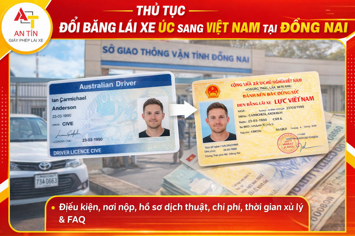 Thủ tục đổi bằng lái xe Úc sang Việt Nam tại Đồng Nai 2